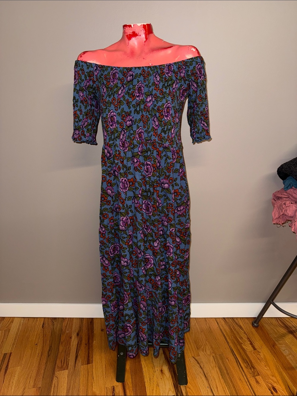 Natural Life off-the-shoulder floral maxi dress